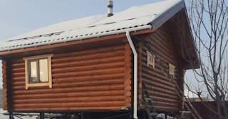 Баня из оцилиндрованного бревна под ключ в Сочи - от 133926 рублей